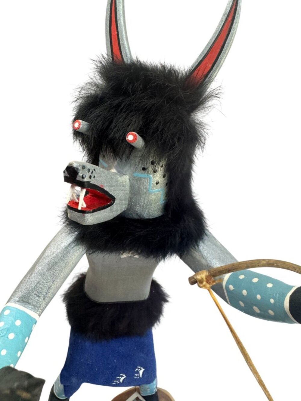 Wolf Navajo Kachina Doll PL Begay 14" Dine Signed Bow Arrow Native American - Picture 9 of 9